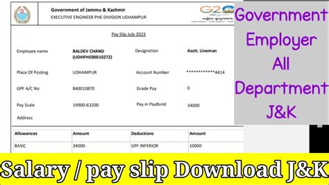 jk salary slip download pdf|Login .